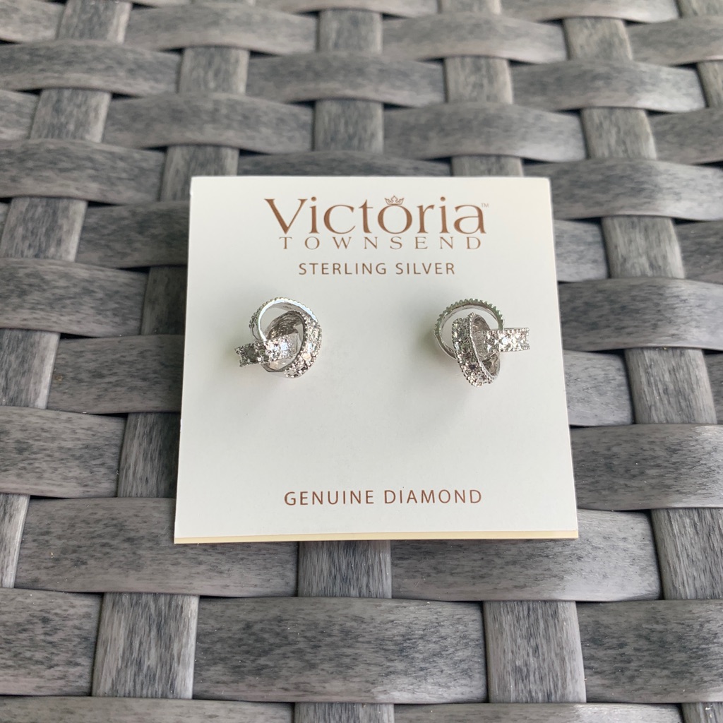 Diamond Love Knot Stud Earrings